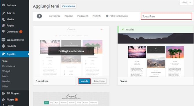 Come installare tema WordPress gratuito