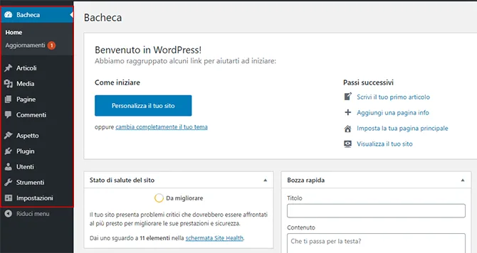 Bacheca WordPress